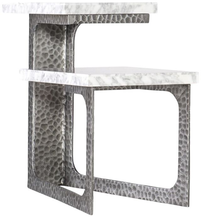 Hooker® Furniture Melange Georgia Gray Side Table with Silver Base-0