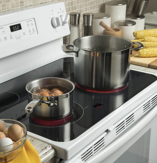 GE® 30" White Freestanding Electric Range-3