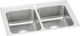 Elkay Lustertone® Classic Lustrous Satin 33" x 21-1/4" x 7-7/8" 1-Hole Equal Double Bowl Drop-In Sink-0
