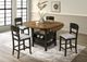 Crown Mark Oakly 5-Piece Baked Brown/Charcoal Counter Height Dining Set-0