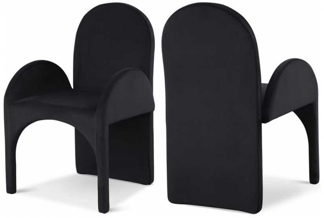 Meridian Furniture Summer Black Velvet Dining Arm Chair-3