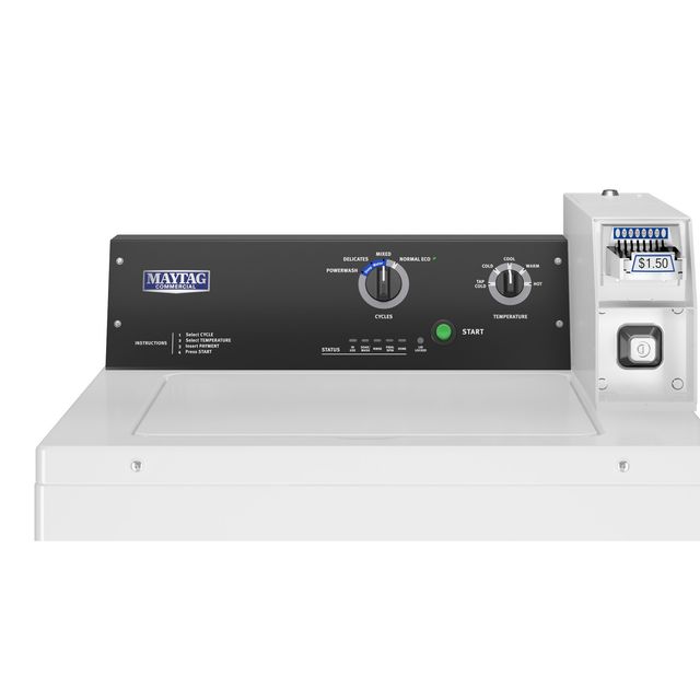 Maytag Commercial 3.27 Cu. Ft. Coin-Slide-Ready Top-Load Washer - White-1