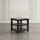 Jofran Inc. Urban Icon Glass Top End Table with Black Base-0