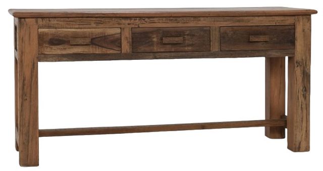 Classic Home Ezra Natural 3-Drawer Console Table-0