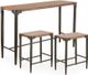 Olliix by INK+IVY Caden Brown/Charcoal Console Table and Counter Stool 3 Piece Set-0