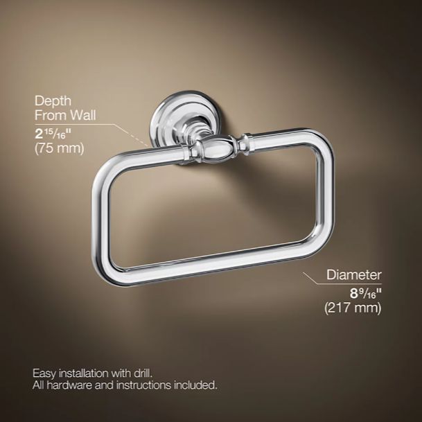 KOHLER® Artifacts® Polished Chrome Towel Ring-2