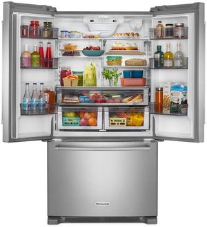 KitchenAid 36 in. 20.0 Cu. Ft. PrintShield Stainless Steel Counter Depth French Door Refrigerator