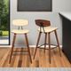 Armen Living Fox Cream/Walnut Bar Stool-2