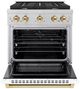 ZLINE Autograph Edition Paramount 30" Satin Stainless Steel Pro Style Dual Fuel Range with White Matte Door and Polished Gold Accents-1