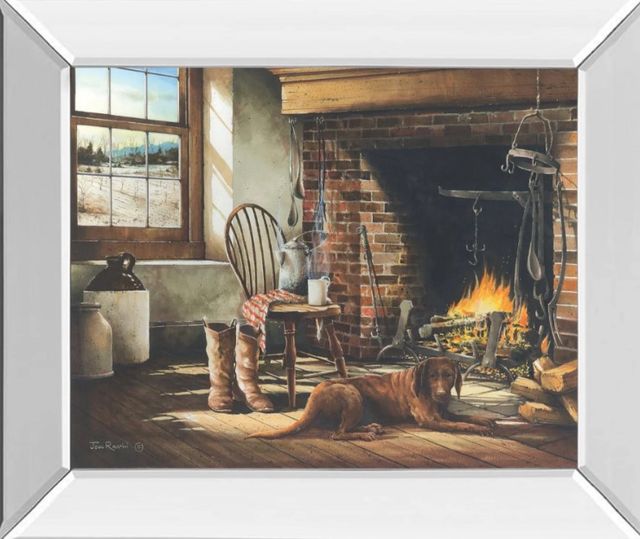 Classy Art His Morning Coffee by John Rossini Mirror Framed Wall Art-1