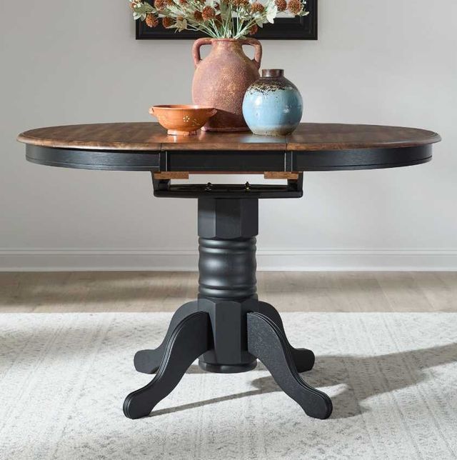 Liberty Furniture Carolina Crossing Antique Honey Gathering Table with Black Base-1