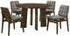 Coaster® Strouse 5-Piece Gray/Walnut Round Dining Table Set-0