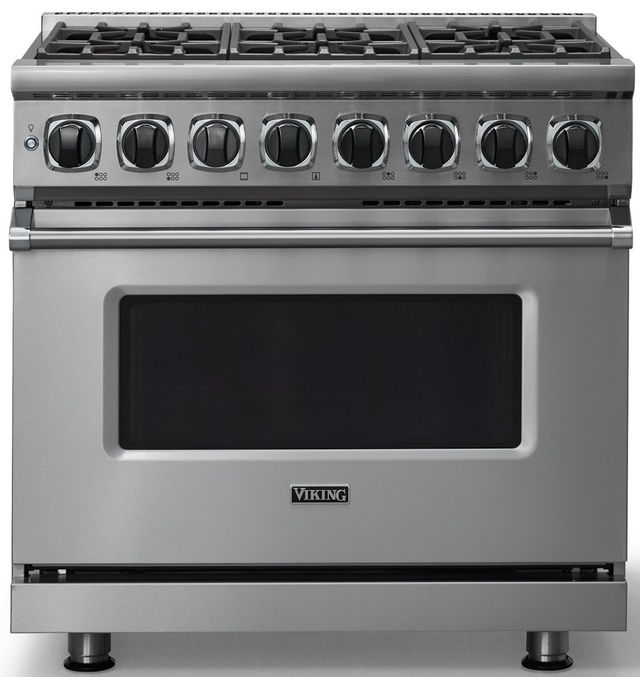 Viking® 7 Series 36" Stainless Steel Pro Style Dual Fuel Range-0