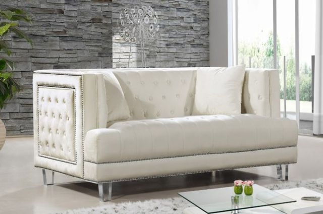 Meridian Furniture Lucas Cream Upholstered Loveseat-2