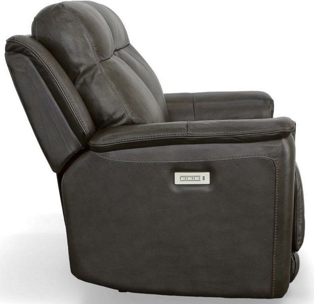 Flexsteel® Miller Black Power Reclining Loveseat with Power Headrests and Lumbar-4