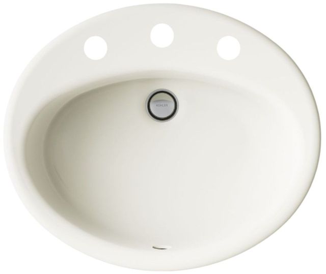 Kohler Farmington® Biscuit 19.25" Widespread Oval Drop-In Bathroom Sink-1