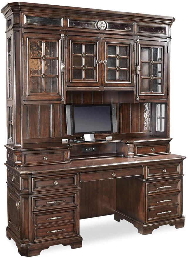 Aspenhome® Sheffield Warm Rubbed Brown Credenza Hutch-1