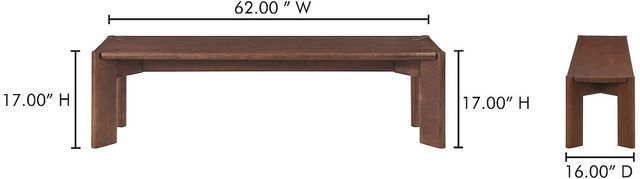 Moe's Home Collection Daifuku Brown Small Dining Bench -2
