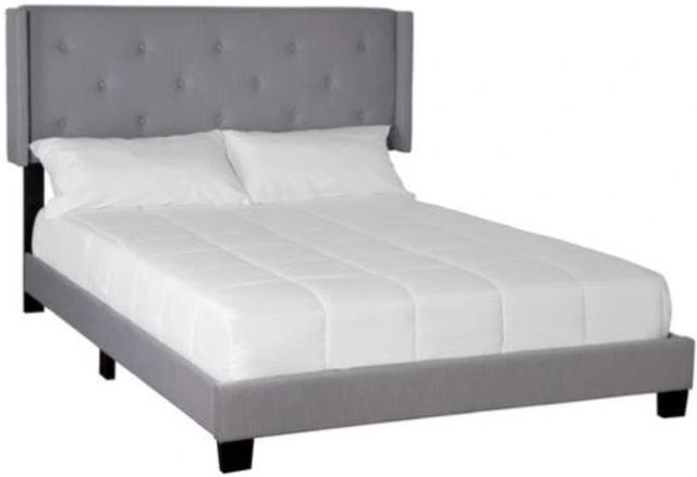 Bernards Lyla Gray Upholstered King Panel Bed-0
