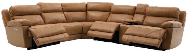 Steve Silver Co. Gatlin 6-Piece Butterscotch Leather L-Shape Dual-Power Zero-Gravity Reclining Sectional-1