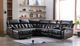 Mazin Furniture Newton 6-Piece Deep Brown Manual Modular Reclining Sectional with Left Side Chaise and Wireless Charger Console-4
