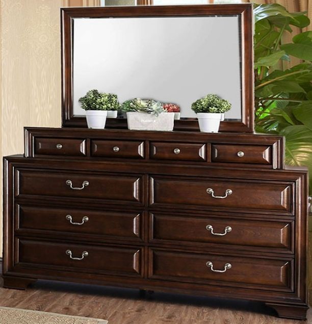 Furniture of America® Brandt 4-Piece Brown Cherry Queen Storage Bedroom Set-3