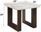ACME Furniture Edwyn White Marble Top End Table with Brown Base-2