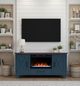 Legends Home Real Cozy Liberty Blue Denim/Whiskey 64" Fireplace Console-1