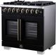 FORNO® Capriasca Series Alta Qualita 36" Black Pro Style Dual Fuel Range-2