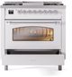 Ilve® Nostalgie II Series 36" White Pro Style Dual Fuel Range-3