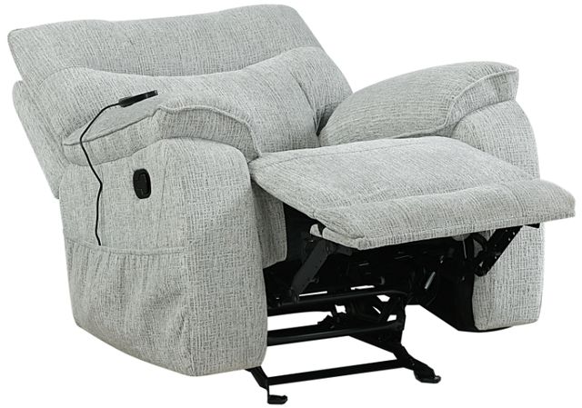 New Classic® Home Furnishings Chablis Mist Gray Manual Glider Recliner-3