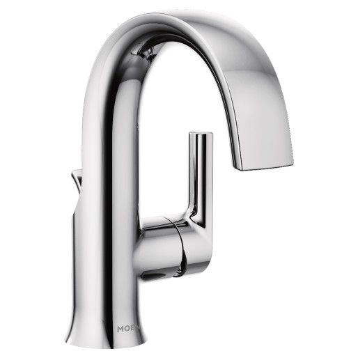 Moen® Doux Chrome One-Handle High Arc Bathroom Faucet-0