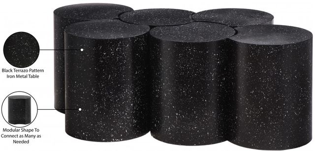 Meridian Furniture Dimple 6-Piece Black 18'' Modular Nesting Coffee Table Set-3