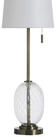 Stylecraft Antique Brass and Clear Glass Buffet Lamp-1