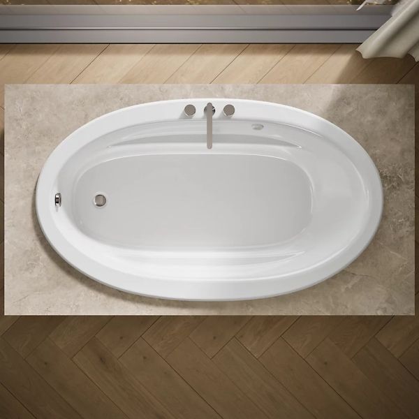 KOHLER® Sunward® White 72" x 42" Drop-In Heated BubbleMassage™ Air Bath-1