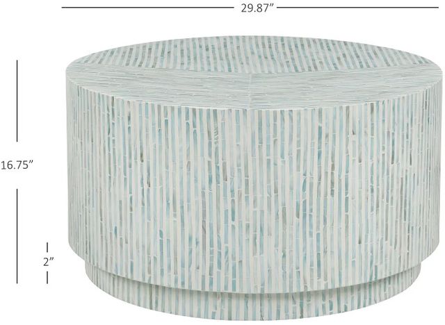 Linon Capiz Blue/Gray Coffee Table-2