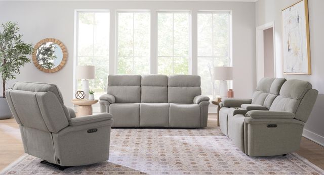 Bassett® Furniture Club Level Andre Fog Power Reclining Loveseat with Console-3