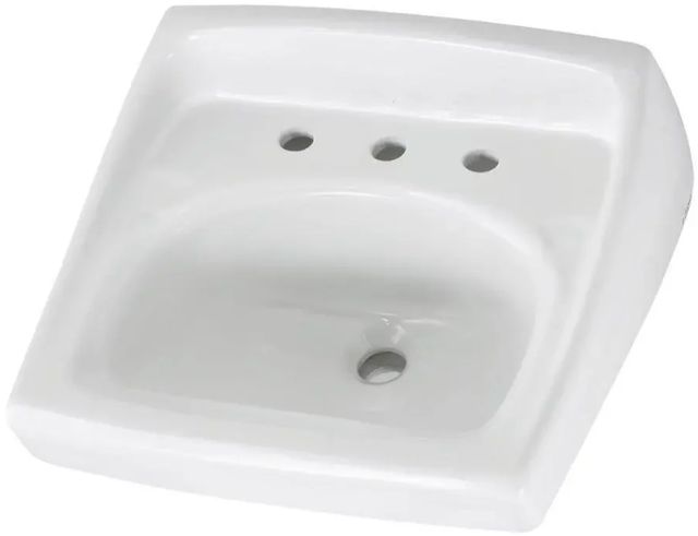American Standard Lucerne® White Wall-Hung Sink Less Overflow with 8" Widespread-1