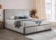 ACME Furniture Kaleea Beige/Walnut Queen Upholstered Panel Bed-1