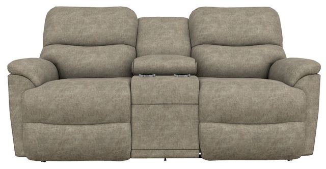 La-Z-Boy® Trouper Sable Power Reclining Loveseat with Console and Headrest-1