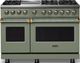 Viking® 5 Series 48" Eucalyptus Pro Style Dual Fuel (LP) Range with Brushed Brass Trim-0