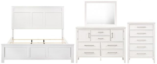 New Classic® Home Furnishings Andover 4-Piece White Queen Panel Bedroom Set with Chest-0