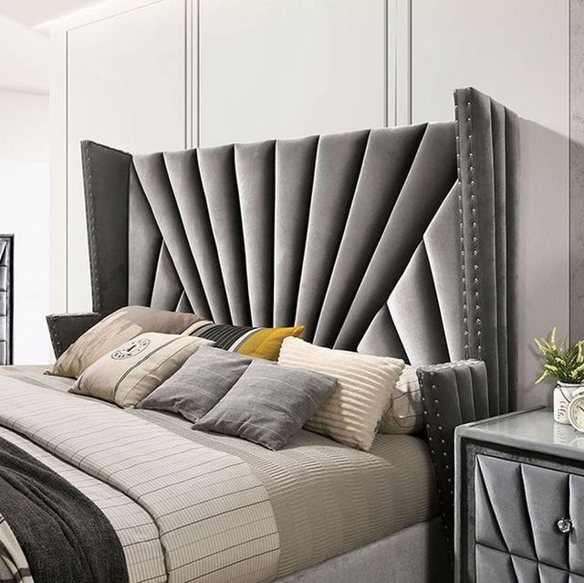 Furniture of America® Carissa Gray California King Bed-2