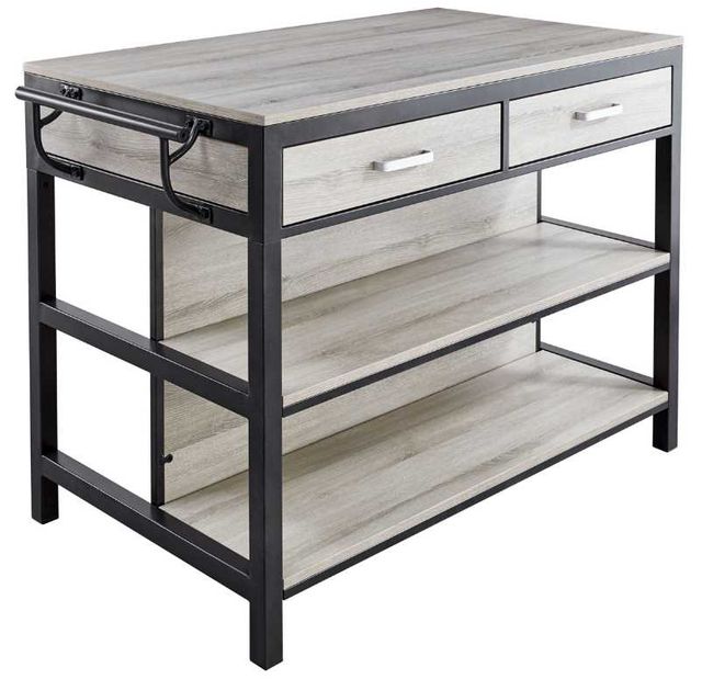 Steve Silver Co. Carson Weathered Driftwood Counter Kitchen Table with Black Base-0