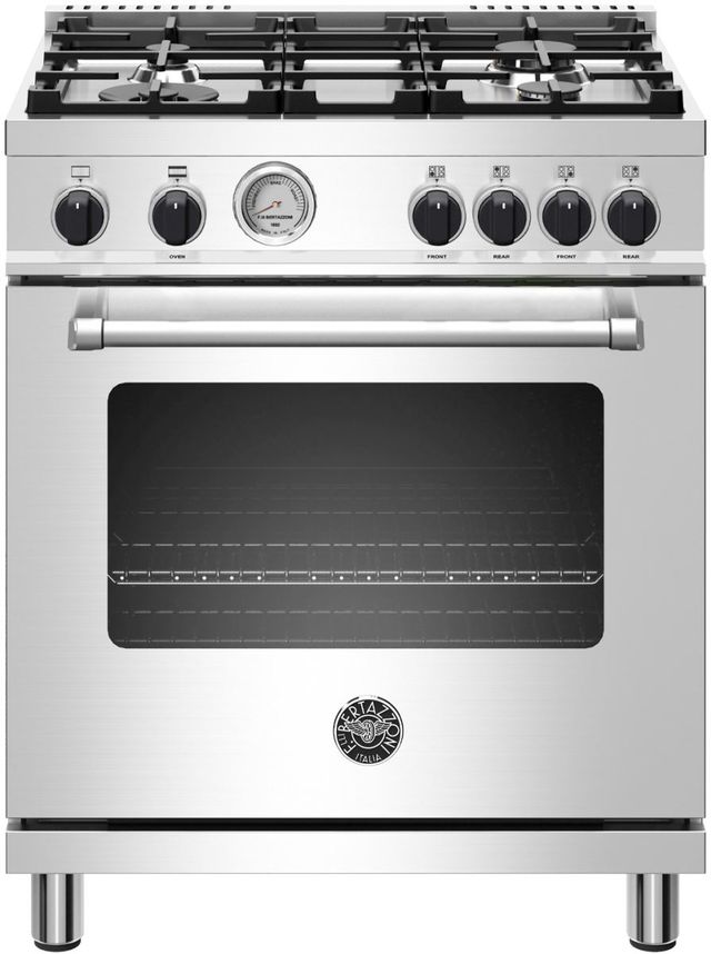 Bertazzoni Master Series 30" Stainless Steel Freestanding Gas Range-0