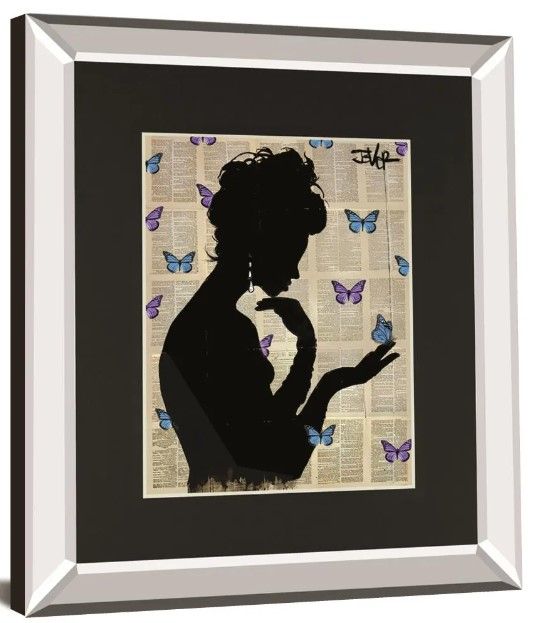 Classy Art Blue Butterflight By Loui Jover Mirror Framed Wall Art-3
