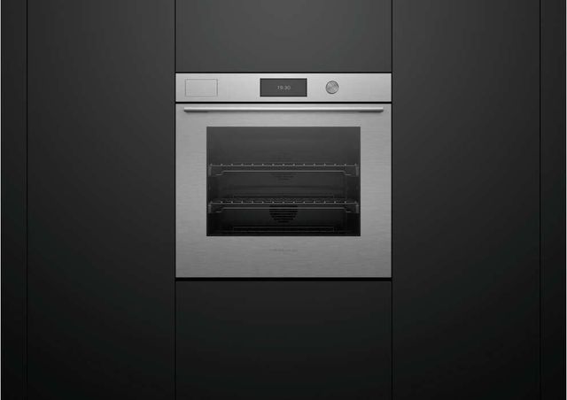 Fisher & Paykel Series 11 Contemporary 30" Brushed Silver Glass Steam Assist Wall Oven with Self-Cleaning-2