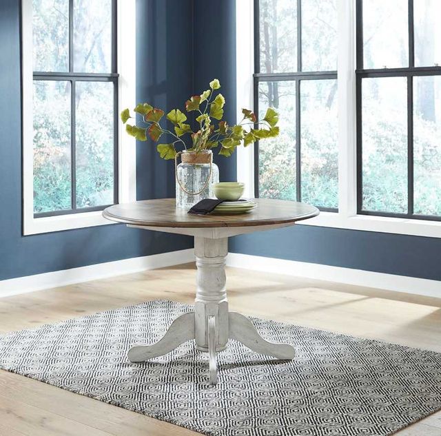 Liberty Furniture Carolina Crossing Antique Honey Dining Table with White Base-1