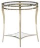 Caracole® Glass Top Caracole Classic Rising Star Glass Top Side Table with Neutral Metallic/Whisper of Gold Base-1