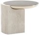 Caracole® Classic Overlap Whisper of Gold Side Table with Creme Travertine Base-0
